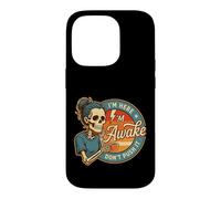 Carcasa para iPhone 14 Pro Esqueleto Despierto Amante del café Vintage Mañana