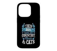 Carcasa para iPhone 14 Pro Este Chico Corre con música Country y Gatos
