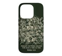 Carcasa para iPhone 14 Pro Esther Cuatro Catorce Fe Cristiana Corona Floral Reina