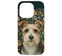 Carcasa para iPhone 14 Pro Estilo Jack Russell Terrier William Morris de Pelo Duro