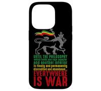 Carcasa para iPhone 14 Pro Everywhere IS War Discurso Haile Selassie León Judá Reggae