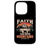 Carcasa para iPhone 14 Pro Faith Can Move Mountains Retro Sunset Bible Verse Christian