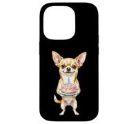 Carcasa para iPhone 14 Pro Feliz Cumpleaños Chihuahua Mamá Lindo Perro Sosteniendo Pastel Vela