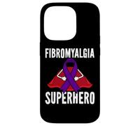Carcasa para iPhone 14 Pro Fibromialgia Superhero Warrior Fighter Purple Ribbon