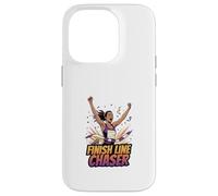 Carcasa para iPhone 14 Pro Finish Line Chaser Running Motivación Atleta Diseño