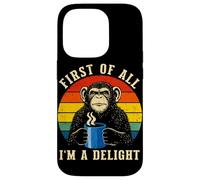 Carcasa para iPhone 14 Pro First of All I'm A Delight Retro Mono Café Divertido Humor