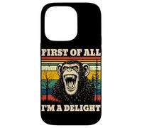 Carcasa para iPhone 14 Pro First of All I'm A Delight Vintage Monkey Funny Chimpancé