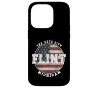 Carcasa para iPhone 14 Pro Flint Michigan, Bandera Americana Vintage