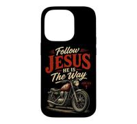Carcasa para iPhone 14 Pro Follow Jesus He is The Way Christian Motorcycle Gospel Biker