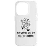 Carcasa para iPhone 14 Pro Fontanero Divertido Cuanto más húmedo te vuelves más rápido vengo. Fontanería