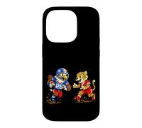 Carcasa para iPhone 14 Pro Football Eagle vs Cheetah Mascot Sports Graphic