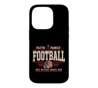 Carcasa para iPhone 14 Pro Football Faith Family Football American Flag Sports Player