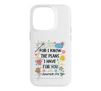Carcasa para iPhone 14 Pro For I Know The Plans I Have For You Christian Back To School