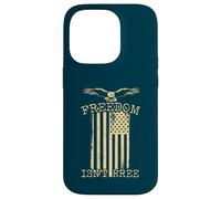 Carcasa para iPhone 14 Pro Freedom Isnt Free Patriotic Eagle Bird Diseño de Bandera Estadounidense