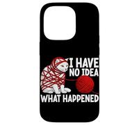 Carcasa para iPhone 14 Pro Funny Cat, no Tengo ni Idea de lo Que pasó, Yarn Cat Lover