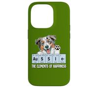 Carcasa para iPhone 14 Pro Funny Elements of Happiness Blue Merle Aussie Lover