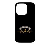 Carcasa para iPhone 14 Pro Funny Football Heartbeat American Football Player Men Boys
