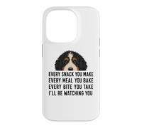 Carcasa para iPhone 14 Pro Funny Mens Womens Every Snack Make Begging Bernedoodle Dog