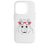 Carcasa para iPhone 14 Pro Funny Mens Womens Girls Red Glasses Meme Lover Capybara