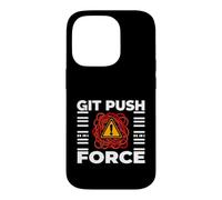 Carcasa para iPhone 14 Pro Funny Programmer Coding Git Push Force Warning
