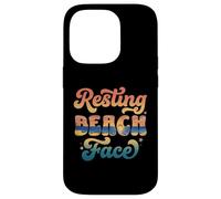 Carcasa para iPhone 14 Pro Funny Resting Beach Face Summer and Beach Cute Ocean Lovers
