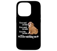 Carcasa para iPhone 14 Pro Funny Retro Vintage Snack Make Meal Bake English Bulldog