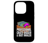 Carcasa para iPhone 14 Pro Funny Vinyl Record Collector Crate Digger Dust Inhaler