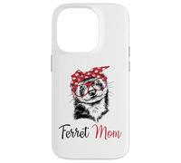 Carcasa para iPhone 14 Pro Funny Womens Girls Glasses Bandana Mom Ferret Lover