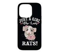 Carcasa para iPhone 14 Pro Funny Womens Kids Just A Girl Who Loves Dumbo Ear Rats Lover