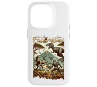 Carcasa para iPhone 14 Pro Futuristic Dinosaur Battle Sci Fi Action Art Warrior