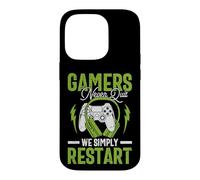 Carcasa para iPhone 14 Pro Gamers Never Quit We Simply Restart Funny Video Game Lovers