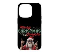 Carcasa para iPhone 14 Pro Gangsta Santa Feliz Navidad Divertidas Vibes Festivas