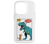 Carcasa para iPhone 14 Pro Gato Dedo Medio T-Rex Dinosaurio Pop Art Tiranosaurio