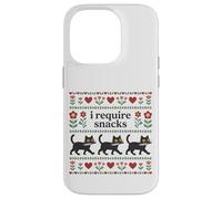 Carcasa para iPhone 14 Pro Gato Divertido, Necesito bocadillos, Gatito Hambriento, Humor