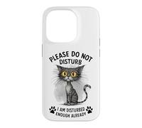Carcasa para iPhone 14 Pro Gato Gracioso ya Molesto Déjame Solo Kitty