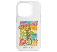 Carcasa para iPhone 14 Pro Gecko Hawaiano Hibiscus Beach Tropical Hawaii Aloha Spirit