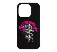 Carcasa para iPhone 14 Pro Get Behind Me Mark 8:33 Cita de Jesús Cruz de Serpiente Cristiana