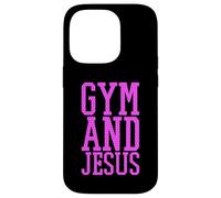 Carcasa para iPhone 14 Pro Gimnasio y Jesús Entrenador Cristiano Grace God Atleta Levantamiento