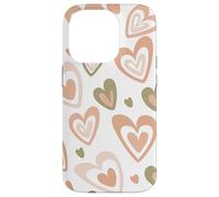 Carcasa para iPhone 14 Pro Girly Coquette Cute Pink Heart Sage Green Hearts Valentines