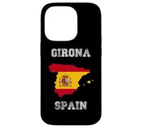 Carcasa para iPhone 14 Pro Girona España Vintage España Bandera Mapa Diseño