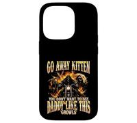 Carcasa para iPhone 14 Pro Go Away Kitten, Divertido Bootleg Daddy Sigma Skeleton Biker