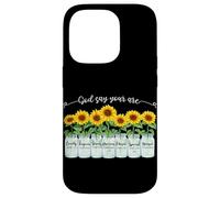 Carcasa para iPhone 14 Pro God Says You Are Girasol Mason Jar Christian Religious