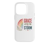Carcasa para iPhone 14 Pro Gracia después de la tormenta Boho Rainbow Oración Cristiana Positiva