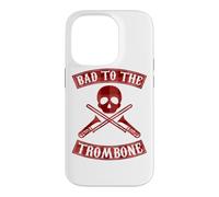 Carcasa para iPhone 14 Pro Gráfico de Bad To The Trombone Pun Skull