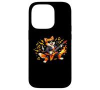 Carcasa para iPhone 14 Pro Gráfico de Mascota de Guitarra Rocking Fox