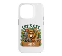 Carcasa para iPhone 14 Pro Gráfico Divertido de zoológico Let's Get Wild Safari Animals