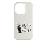 Carcasa para iPhone 14 Pro Gráfico humorístico de Parodia Divertida de THOTS & Prayers