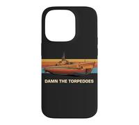 Carcasa para iPhone 14 Pro Gráfico Retro de Puesta de Sol de Gato Class Submarine Damn The Torpedoes
