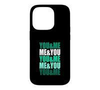 Carcasa para iPhone 14 Pro Gráfico Verde Azulado Claro Aqua Color You&Me&You&Me Teal Aqua