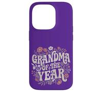 Carcasa para iPhone 14 Pro Grandma of The Year Retro Floral Cute Grandmother Vintage